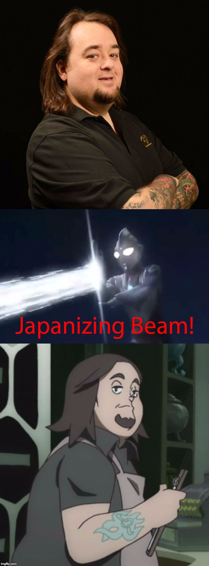 Austin "Chumlee" Russell | image tagged in memes,japanizing beam,chumlee,pawn stars,little witch academia,anime | made w/ Imgflip meme maker