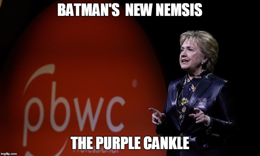 BATMAN'S  NEW NEMSIS; THE PURPLE CANKLE | image tagged in purple cankle | made w/ Imgflip meme maker
