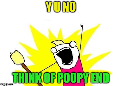 X All The Y Meme | Y U NO THINK OF POOPY END | image tagged in memes,x all the y | made w/ Imgflip meme maker