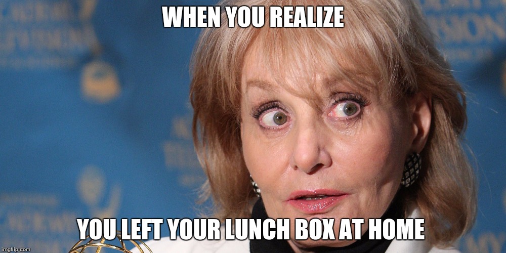 WHEN YOU REALIZE; YOU LEFT YOUR LUNCH BOX AT HOME | image tagged in oh no | made w/ Imgflip meme maker