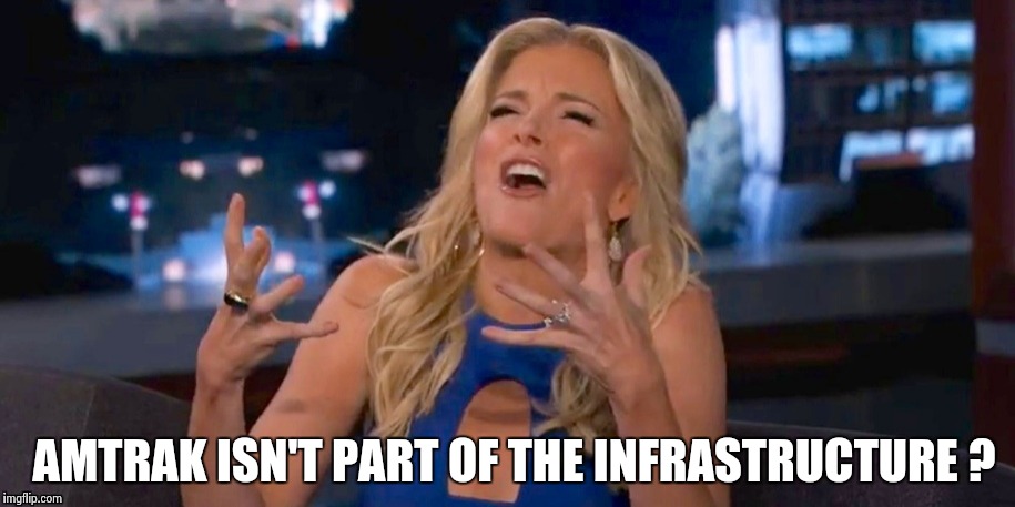 Megan Kelley | AMTRAK ISN'T PART OF THE INFRASTRUCTURE ? | image tagged in megan kelley | made w/ Imgflip meme maker