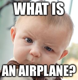 Skeptical Baby | WHAT IS; AN AIRPLANE? | image tagged in memes,skeptical baby | made w/ Imgflip meme maker