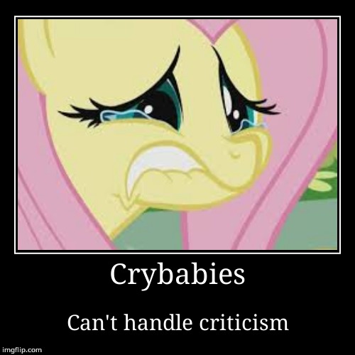 Crybabies can't handle criticism | image tagged in funny,demotivationals | made w/ Imgflip demotivational maker