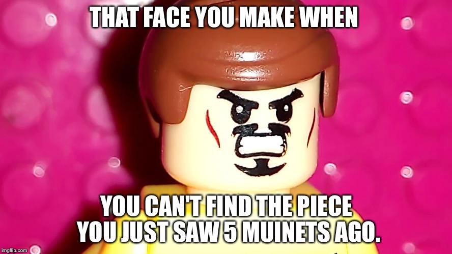 That face you make | THAT FACE YOU MAKE WHEN; YOU CAN'T FIND THE PIECE YOU JUST SAW 5 MUINETS AGO. | image tagged in funny | made w/ Imgflip meme maker
