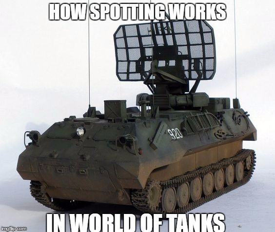 HOW SPOTTING WORKS; IN WORLD OF TANKS | image tagged in world of tanks,gaming,funny,tank | made w/ Imgflip meme maker