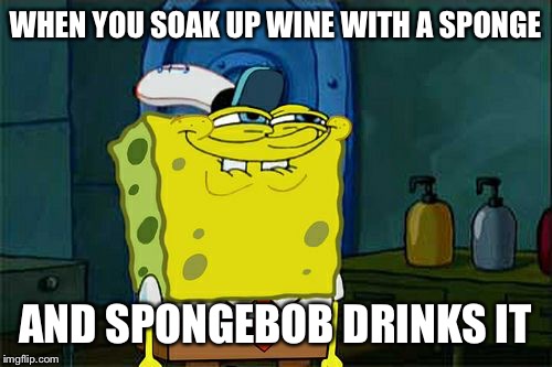 Don't You Squidward | WHEN YOU SOAK UP WINE WITH A SPONGE; AND SPONGEBOB DRINKS IT | image tagged in memes,dont you squidward | made w/ Imgflip meme maker