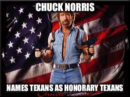 Chuck Norris Patriot | CHUCK NORRIS; NAMES TEXANS AS HONORARY TEXANS | image tagged in chuck norris patriot | made w/ Imgflip meme maker