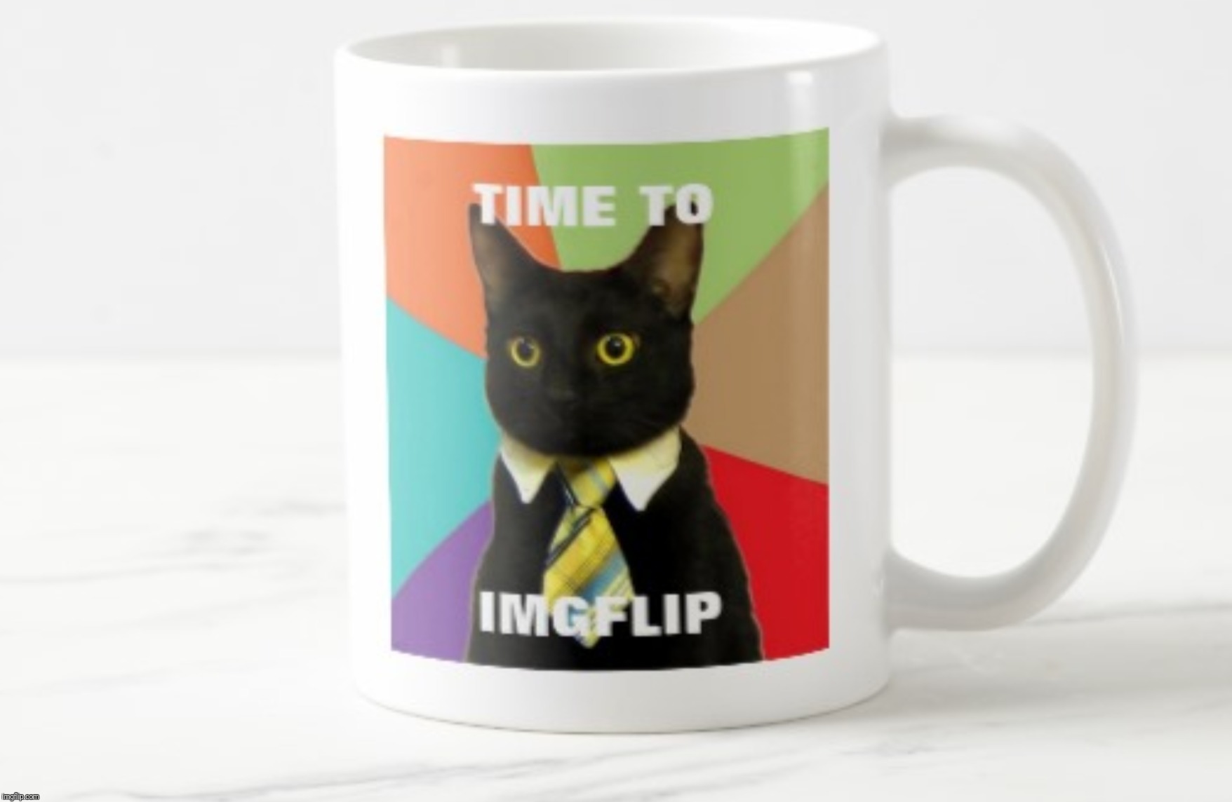 Priorities | image tagged in memes,business cat,memeorabilia,coffee | made w/ Imgflip meme maker