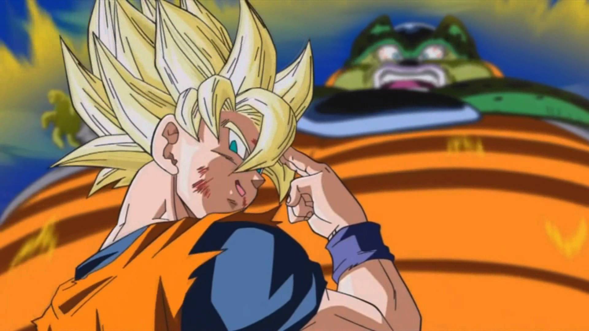 Goku sacrificing himself Blank Meme Template