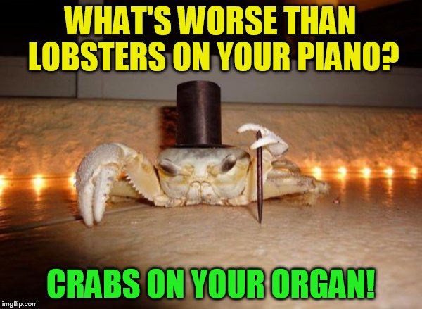 WHAT'S WORSE THAN LOBSTERS ON YOUR PIANO? CRABS ON YOUR ORGAN! | made w/ Imgflip meme maker