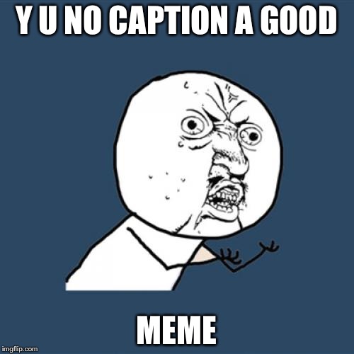 Y U No | Y U NO CAPTION A GOOD; MEME | image tagged in memes,y u no | made w/ Imgflip meme maker
