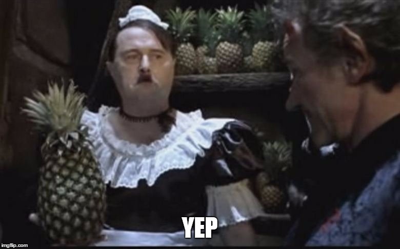 Hitler Pineapple | YEP | image tagged in hitler pineapple | made w/ Imgflip meme maker