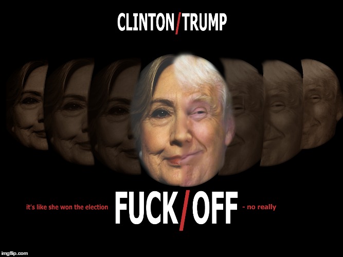 There is no such thing as "left" & "right" to our politicians. they are simply paradigms used to keep us, the people, divided | . | image tagged in trump,clinton,face off,vive la revolution | made w/ Imgflip meme maker