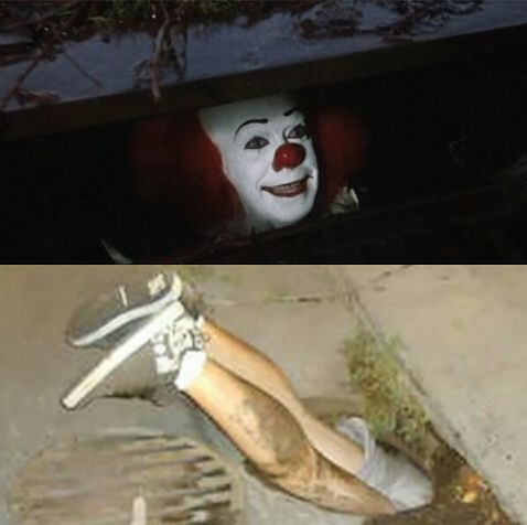 Pennywise sewer shenanigans Blank Meme Template