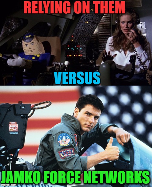 JamKo - Another Us vs. Them | RELYING ON THEM; VERSUS; JAMKO FORCE NETWORKS | image tagged in jamko,jamko force networks,it support,swfl,computers,fort myers | made w/ Imgflip meme maker
