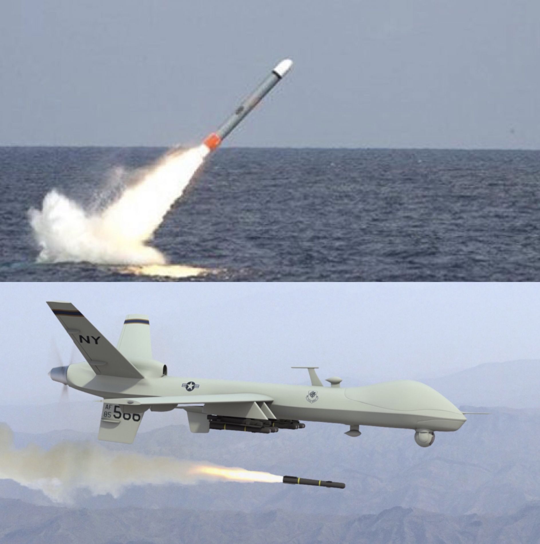 Tomahawk and drone missile Blank Meme Template