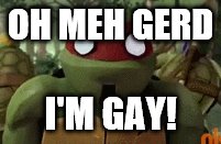 OH MEH GERD; I'M GAY! | image tagged in gay | made w/ Imgflip meme maker
