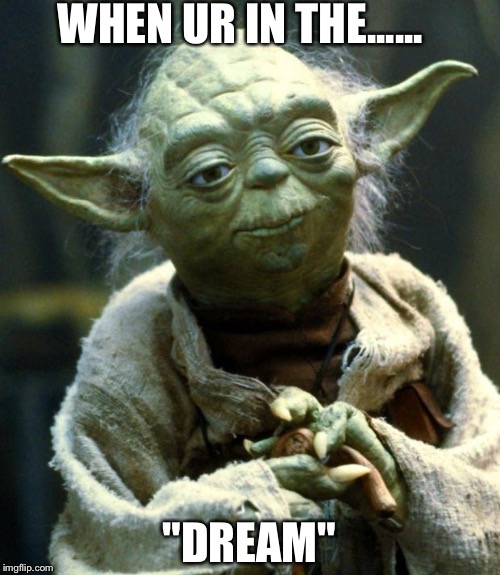 Star Wars Yoda | WHEN UR IN THE...... "DREAM" | image tagged in memes,star wars yoda | made w/ Imgflip meme maker