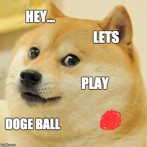 Doge | HEY... LETS; PLAY; DOGE BALL | image tagged in memes,doge | made w/ Imgflip meme maker