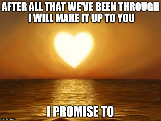 Love | AFTER ALL THAT WE'VE BEEN THROUGH I WILL MAKE IT UP TO YOU; I PROMISE TO | image tagged in love | made w/ Imgflip meme maker