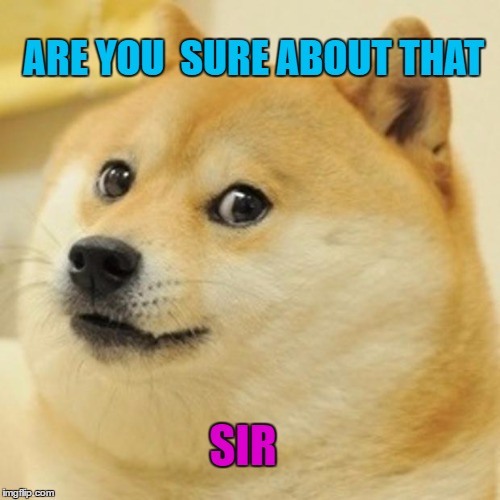 Doge Meme | ARE YOU  SURE ABOUT THAT; SIR | image tagged in memes,doge | made w/ Imgflip meme maker