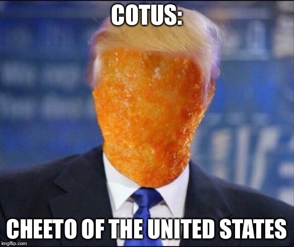 Cheeto in Chief | COTUS: CHEETO OF THE UNITED STATES | image tagged in cheeto in chief | made w/ Imgflip meme maker