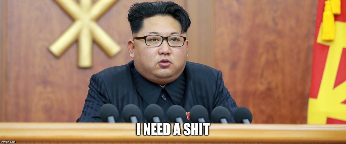 I NEED A SHIT | image tagged in kim jong un | made w/ Imgflip meme maker