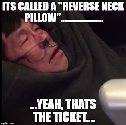 You're wearing it wrong. | ITS CALLED A "REVERSE NECK PILLOW"..................... ...YEAH, THATS THE TICKET.... | image tagged in united airlines asian doc | made w/ Imgflip meme maker