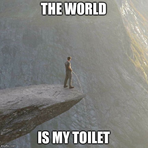 Pee pee | THE WORLD; IS MY TOILET | image tagged in funny memes,toilet humor | made w/ Imgflip meme maker