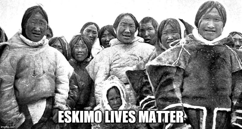 Eskimo Lives Matter | ESKIMO LIVES MATTER | image tagged in black lives matter | made w/ Imgflip meme maker