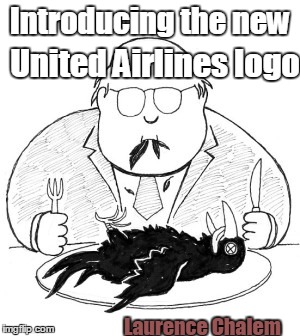 United Airlines logo; Introducing the new; Laurence Chalem | image tagged in united | made w/ Imgflip meme maker