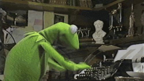 High Quality Kermit Typing Blank Meme Template