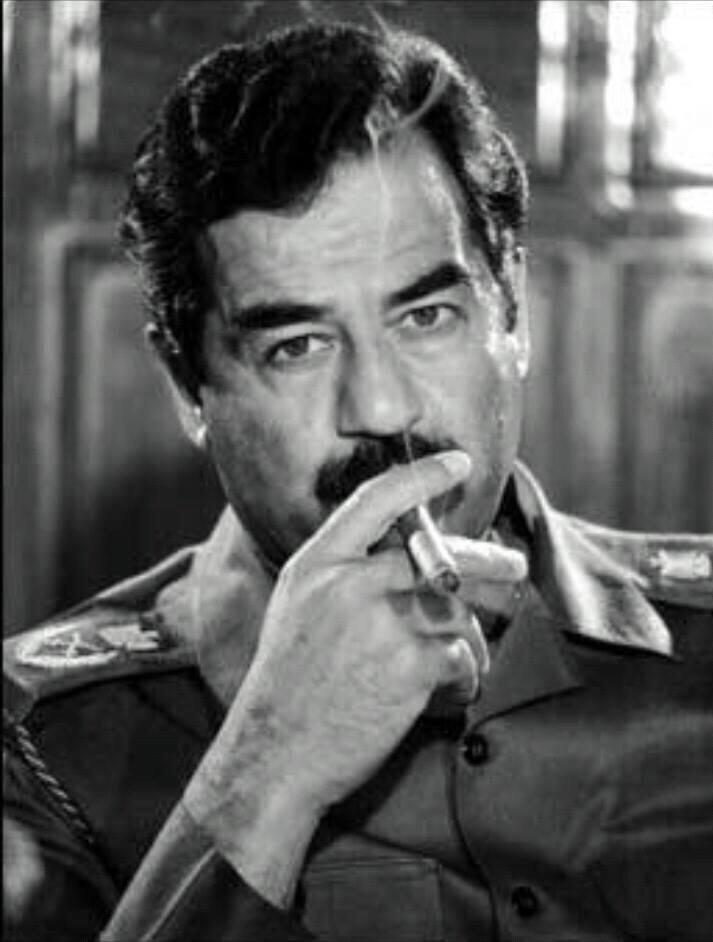 Saddam Smoking Noir Blank Meme Template