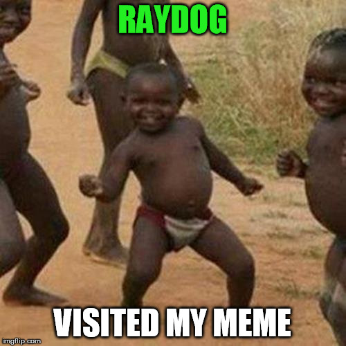 Third World Success Kid Meme | RAYDOG VISITED MY MEME | image tagged in memes,third world success kid | made w/ Imgflip meme maker