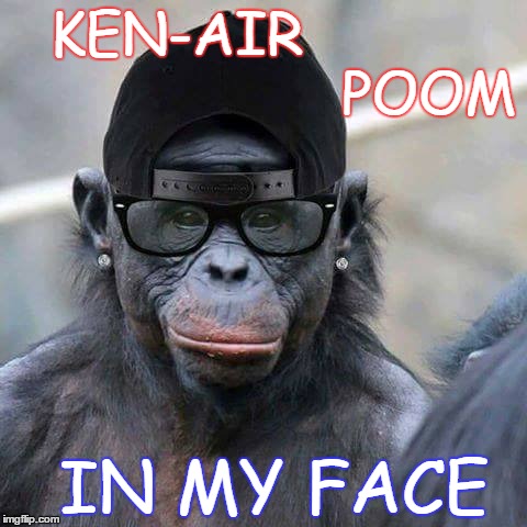 A SOLID WASTE OF TIME | KEN-AIR                             POOM; IN MY FACE | image tagged in society | made w/ Imgflip meme maker
