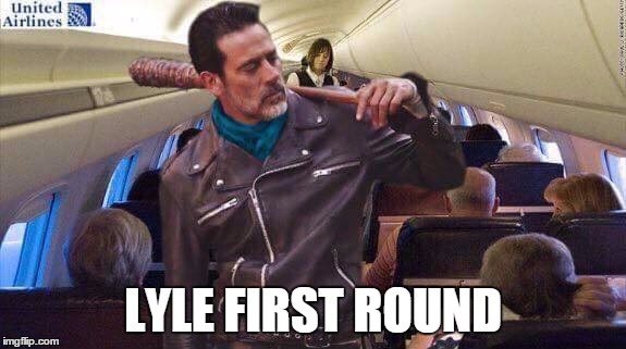 LYLE FIRST ROUND | image tagged in united airlines | made w/ Imgflip meme maker