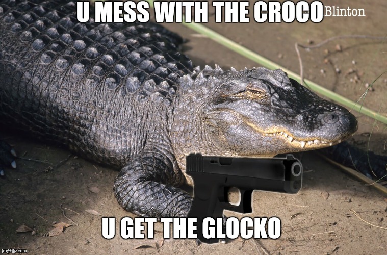 Croco = Glocko  | U MESS WITH THE CROCO; U GET THE GLOCKO | image tagged in memes | made w/ Imgflip meme maker
