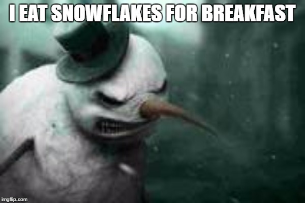 I EAT SNOWFLAKES FOR BREAKFAST | made w/ Imgflip meme maker