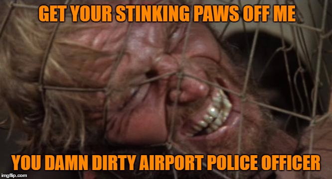GET YOUR STINKING PAWS OFF ME YOU DAMN DIRTY AIRPORT POLICE OFFICER | made w/ Imgflip meme maker