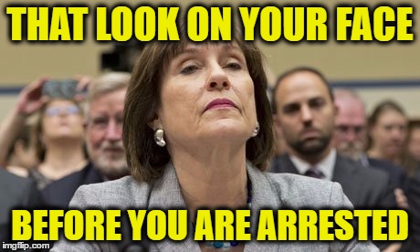 Lois Lerner IRS | THAT LOOK ON YOUR FACE; BEFORE YOU ARE ARRESTED | image tagged in lois lerner irs | made w/ Imgflip meme maker