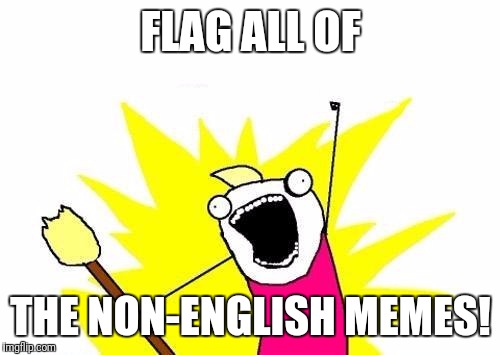 X All The Y Meme | FLAG ALL OF THE NON-ENGLISH MEMES! | image tagged in memes,x all the y | made w/ Imgflip meme maker