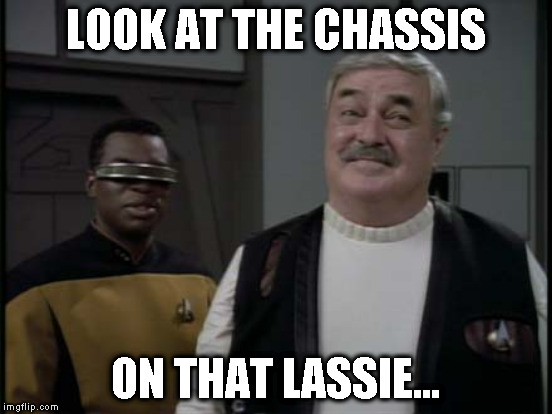 LOOK AT THE CHASSIS ON THAT LASSIE... | made w/ Imgflip meme maker