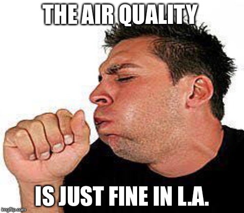 THE AIR QUALITY IS JUST FINE IN L.A. | made w/ Imgflip meme maker