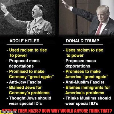 BOTH OF THEM NAZIS? NOW WHY WOULD ANYONE THINK THAT? | made w/ Imgflip meme maker