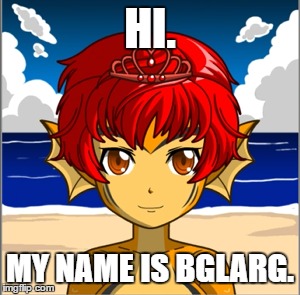 bglarg human | HI. MY NAME IS BGLARG. | image tagged in mermaid,goat simulator mangastyle,anime meme | made w/ Imgflip meme maker