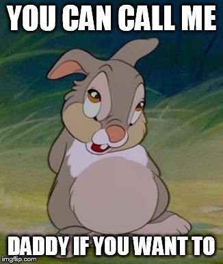 Thumper | YOU CAN CALL ME; DADDY IF YOU WANT TO | image tagged in thumper | made w/ Imgflip meme maker