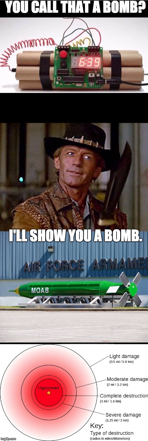 You call that a bomb? | YOU CALL THAT A BOMB? I'LL SHOW YOU A BOMB. | image tagged in isis | made w/ Imgflip meme maker