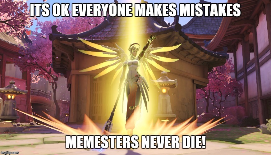 Memesters never die! |  ITS OK EVERYONE MAKES MISTAKES | image tagged in mercy,memes | made w/ Imgflip meme maker