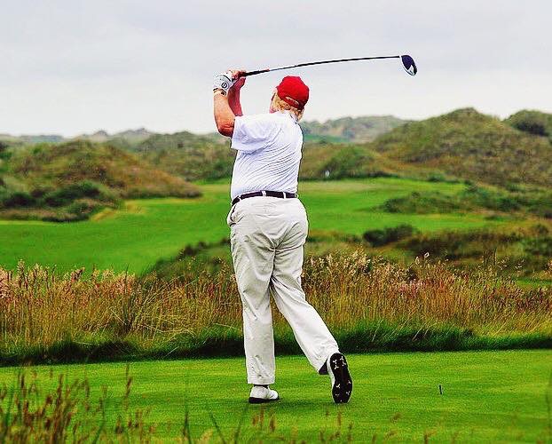 Trump golfing Blank Meme Template