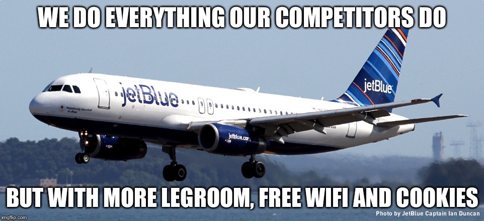 WE DO EVERYTHING OUR COMPETITORS DO BUT WITH MORE LEGROOM, FREE WIFI AND COOKIES | made w/ Imgflip meme maker